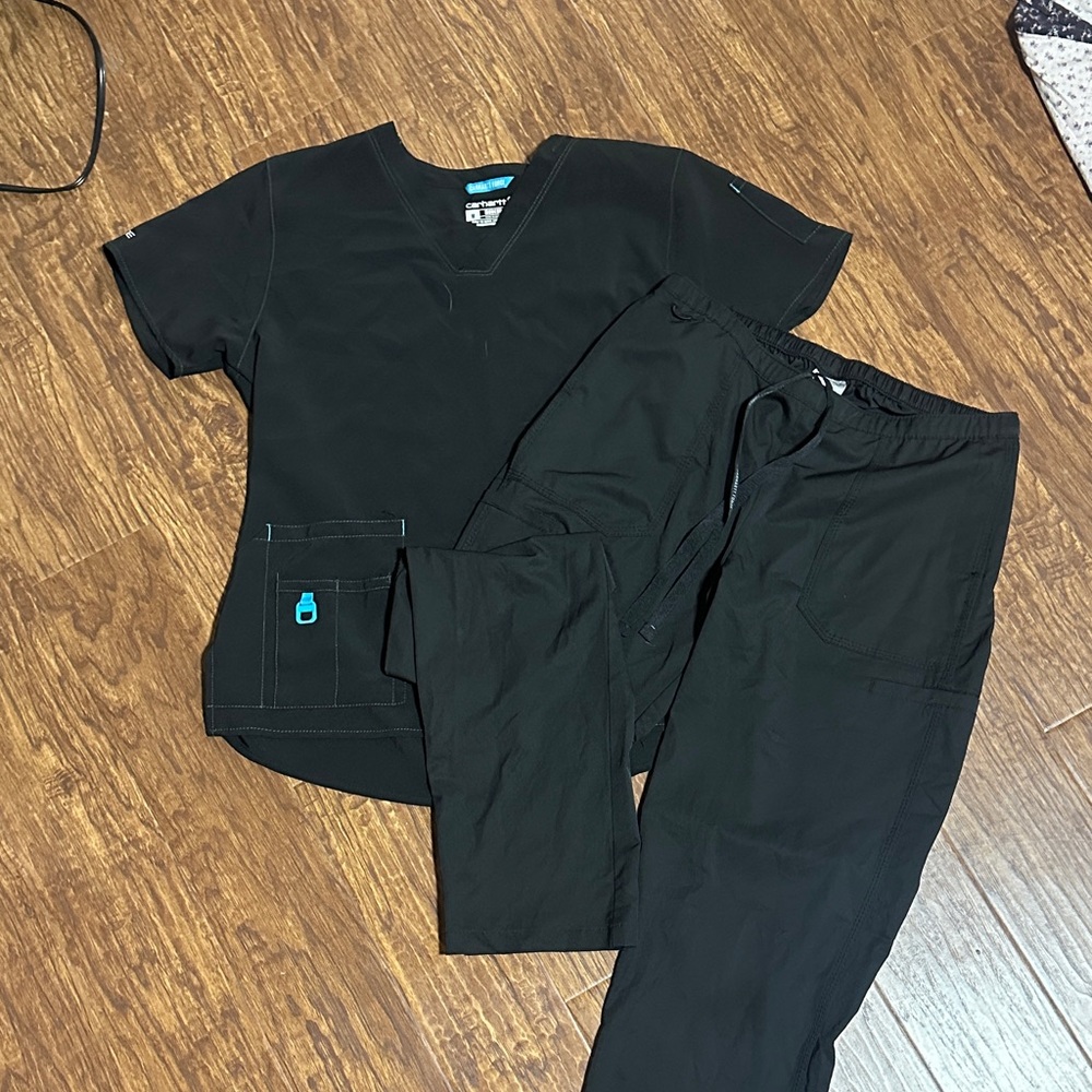 Black Scrub Set with Pockets